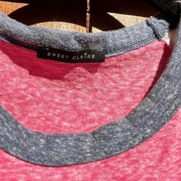 🤑 red blue white baseball style short sleeve top - Picture 5 of 7